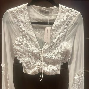 White see through blouse